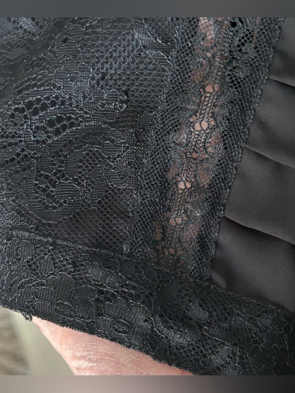 Zara Basic Collection Black Crop Top Lace Details Romantic Sheer Chic Size L - Picture 7 of 10